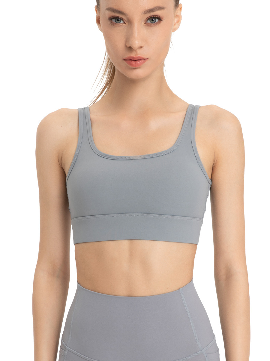 Liquidación: Nuevo sujetador deportivo europeo y americano de verano para yoga, con espalda hermosa y cierre en V profundo, absorbente de impactos y de secado rápido.
