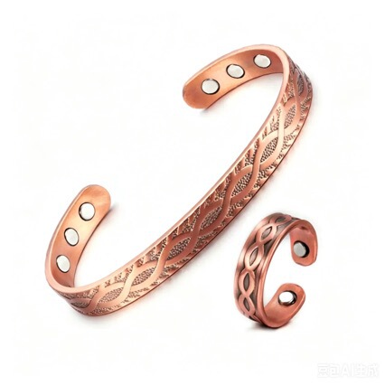 Pure red copper bracelet with infinity symbol, figure 8 shape, magnetic copper bangle, adjustable magnetic clasp, vintage 8mm, cross-border Pure red copper bracelet with infinity symbol, figure 8 shape, magnetic copper bangle, adjustable magnetic clasp, vintage 8mm, cross-border