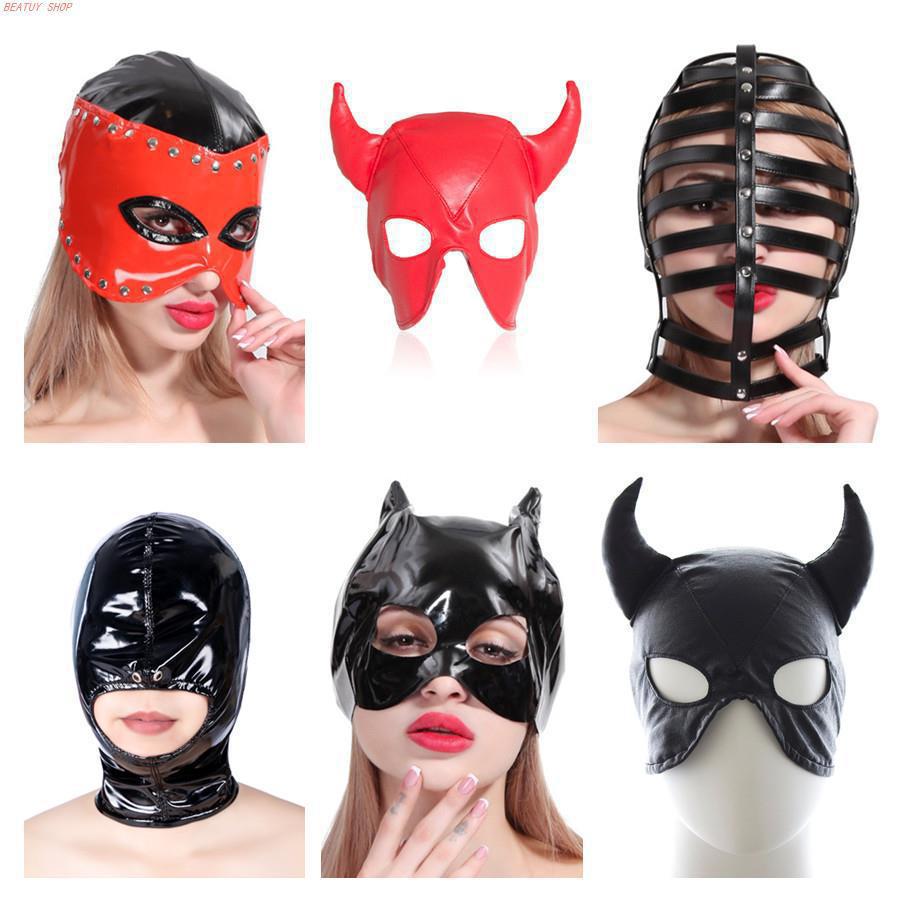 Exotic Sexy Accessories of Wetlook Leather Fetish Eye Mask H