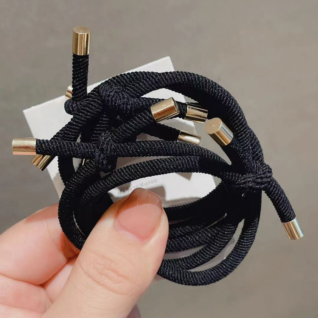 Set di 5 elastici di alta qualità di Dongdaemun, elastici, cordino base per coda di cavallo alta, elastico semplice ed elegante per chignon._voghion.com