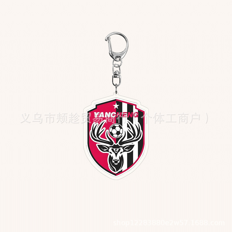 蘇州スーパーリーグチームエンブレムアクリルキーホルダー江蘇南通塩城サッカーチーム淮安チームエンブレムペンダントサッカー|undefined