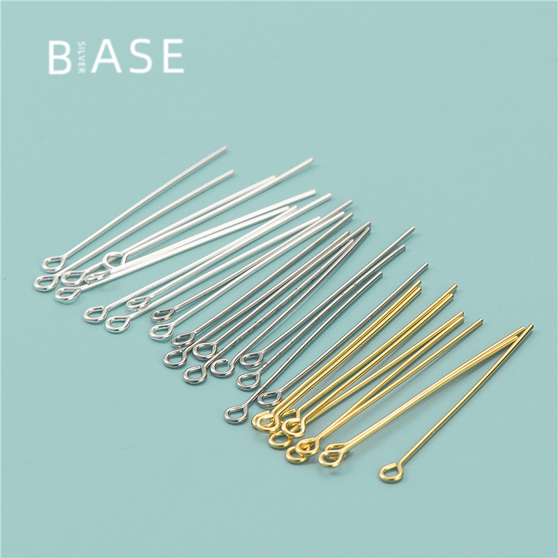 S925 Sterling Silver 9-Shaped Needle 9-Shaped Needle Jewelry Material Handmade DIY Ear Hanging Earrings Connecting Bracelet Accessories Wholesale