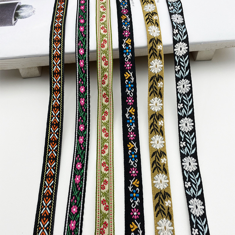 Estilo étnico Equipo Jacquard cinta de poliéster ropa de Ropa Accesorios de encaje bordado accesorios de equipaje tira