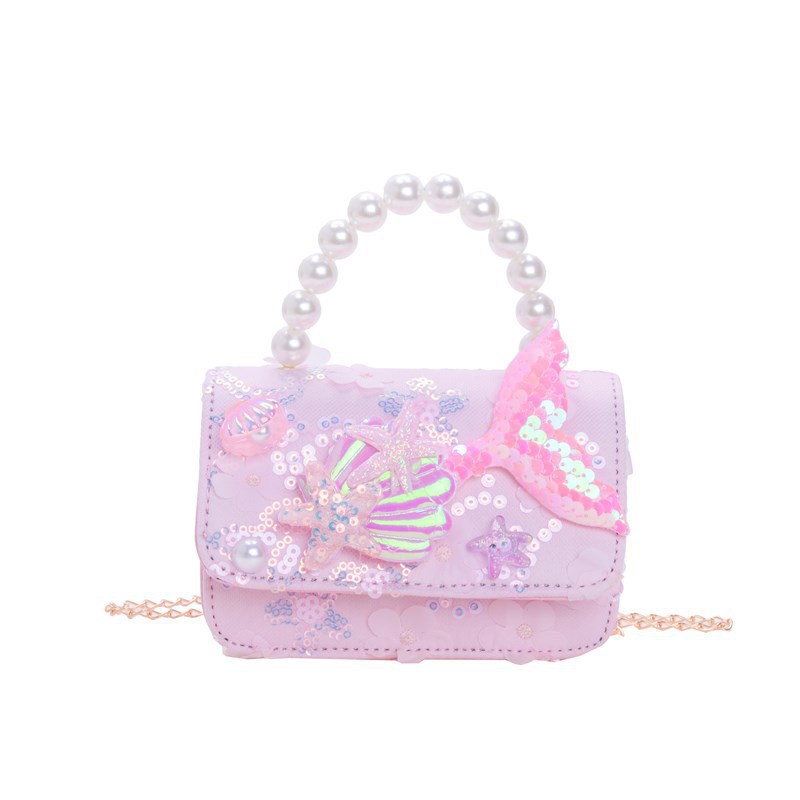 Bagos de perlas para niños 2025 nuevos bolsos de niños bolsos de mochila de niñas bolsos accesorios de princesa bolsos de viento de fragancia