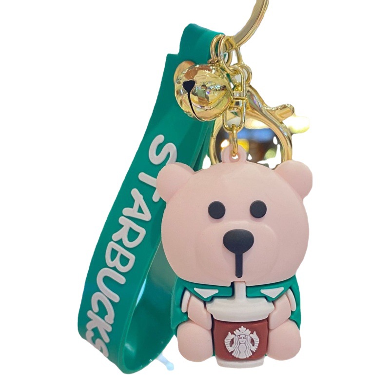 Nueva leche taza de té oso llavero del coche bolsa colgante epoxi muñeca máquina regalo al por mayor