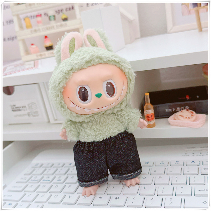labubu ベビー服 Labubu 第一世代第二世代第三世代 10 センチメートル綿人形黒と白グレートレンディなスウェットシャツパーカーパンツ|undefined