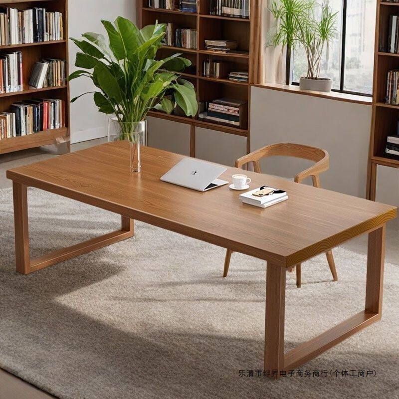 Solid Wood Desk Office Desk Commercial Large Board Desk Writing Desk Workbench Living Room Long Table Office Conference Computer Desk