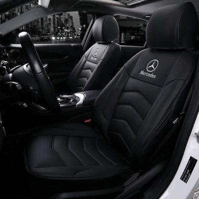 Seat Cover, Modelə uyğun (Original) oturacaq örtükləri - classic-black-standard-versionwithout-headrest-and-waistrest-five-seats-nappa-leather-full-surround-in-front-and-rear-rows