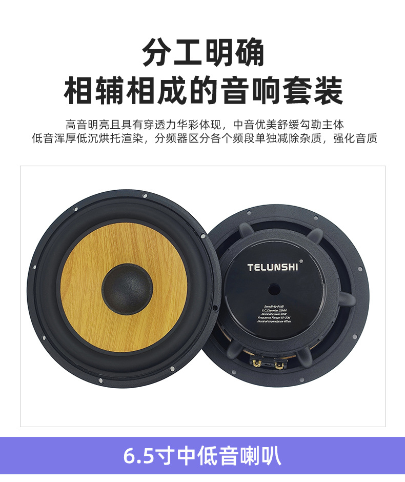 Car Audio 2-Way Mid-Bass Speaker Tweeter Set Universal