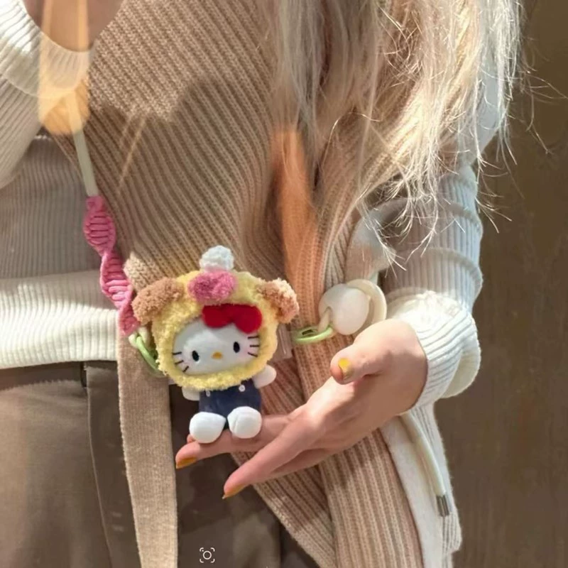 Hello Kitty, универсальный мобильный телефон, плюшевая кукла, милая сумка через плечо, регулируемая карманная лента на кружево
