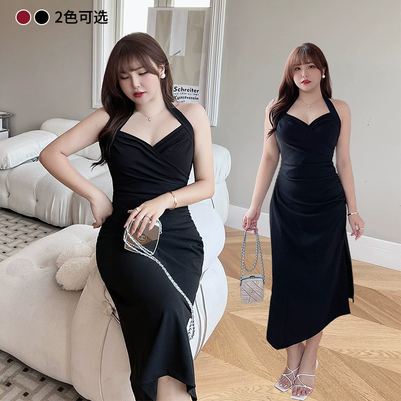 Runqi N8425 пухлые девушки висит шеи талии плиссированные дизайн Подтяжки оптом Плюс Размер Женская одежда внутри подтяжки юбка