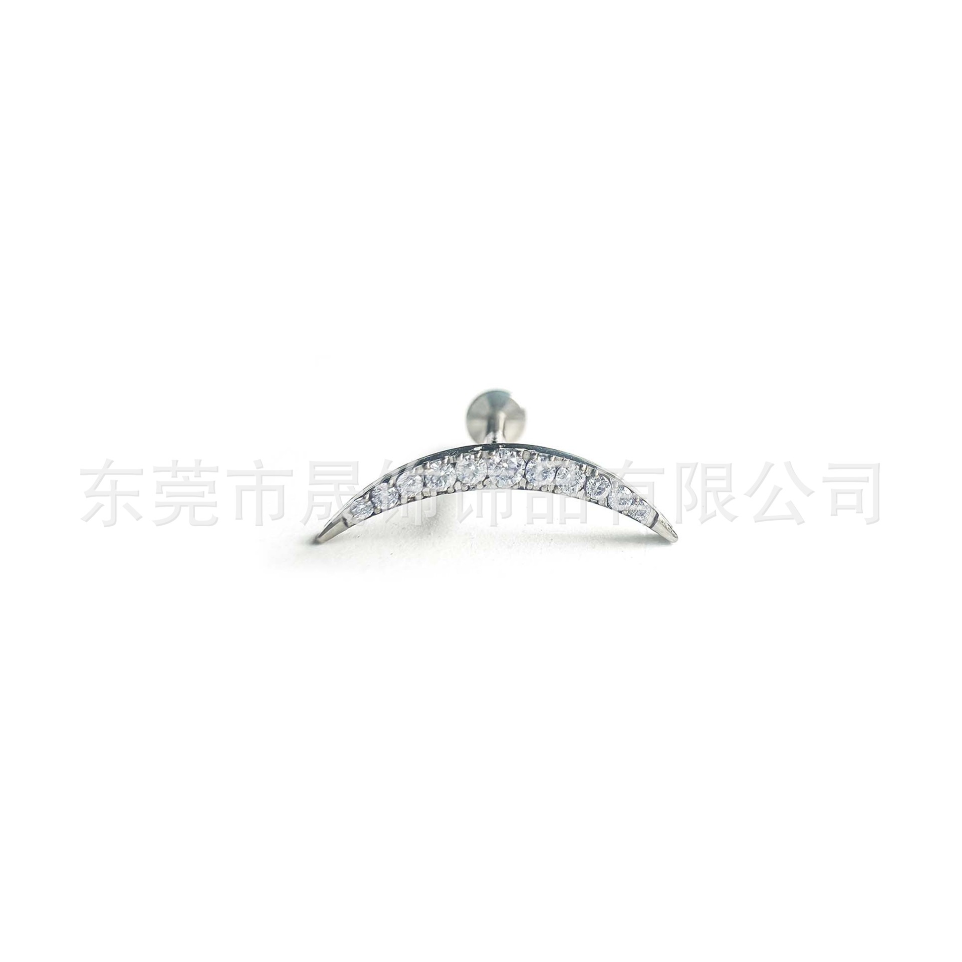 F136 Titanium Ear Stud Studded Cubic Zirconia Ear 蜗钉 G23 Implant Grade Titanium Labret Stud 人体 Piercing Jewelry Helix Cartilage Stud 精致