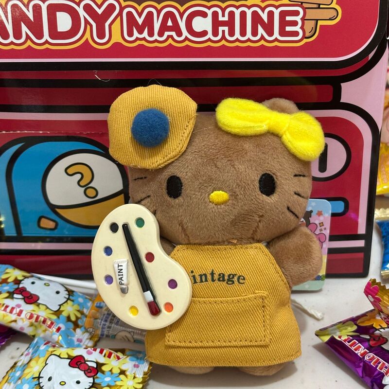 秋季新款格子礼帽kitty公仔钥匙扣星星挂件挂饰包包少女心可爱毛|undefined