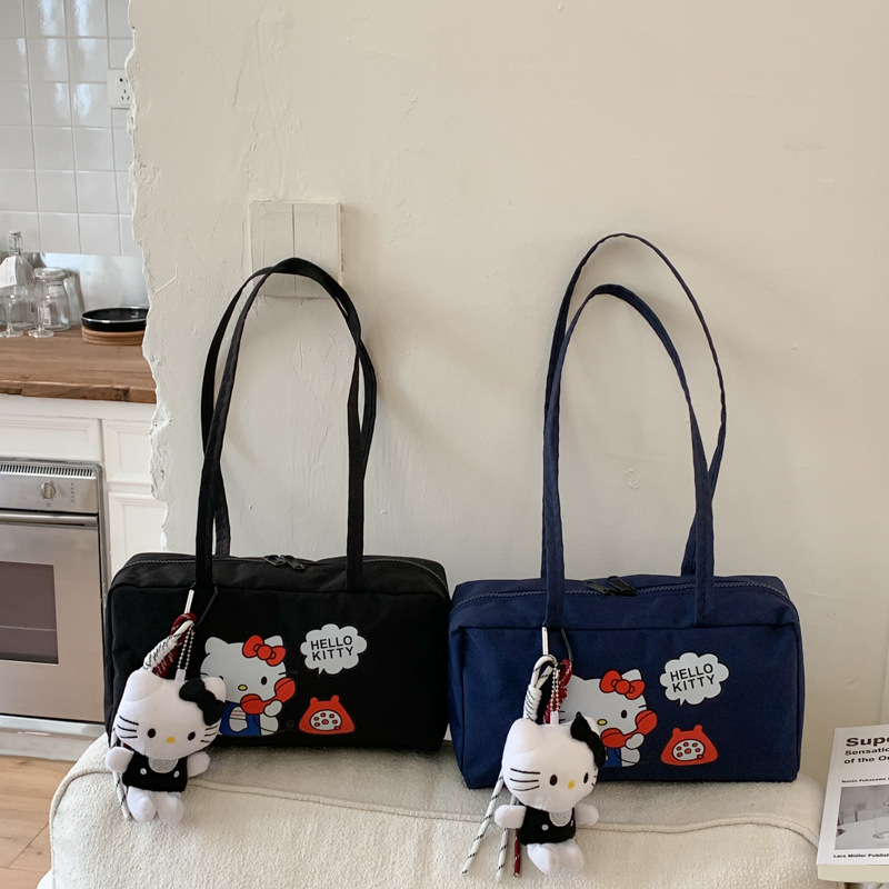 Japanese-Style Printed Fabric Bag Trendy Summer New Fashion Large-Capacity Handbag Casual Versatile College Student Shoulder Bag Trendy