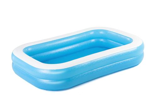 Bestway 54006 Ring Rectangular Pool Blue and White Family Inflatable Swimming Pool with Thick Play Pool