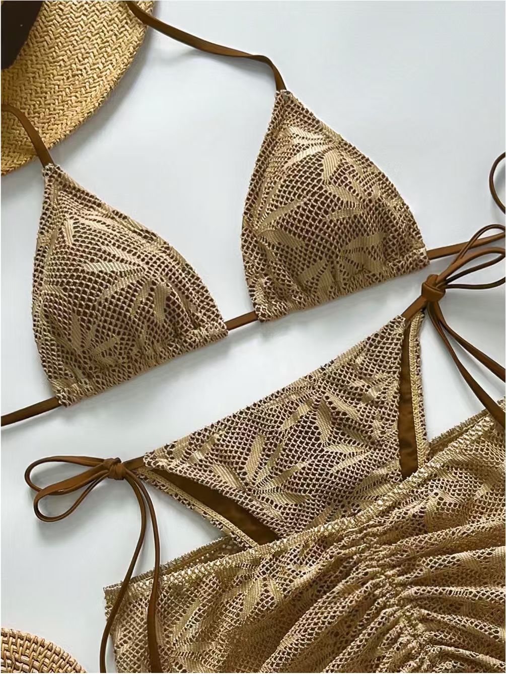 Dames bikini set driedelige neckholder badpak voor het strand_voghion.com