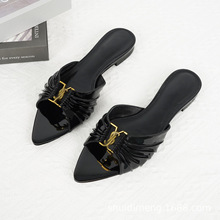 2025 Slippers Slides��Ƥ��YS��ĸLƽ�׼��^��ЬŮ�ް����Ʒ�|