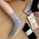 Solid Color Vintage Hollow Mesh Shifting Socks Children's Mid-tube Stacked Socks Japanese Lace Lolita Spring and Summer Loose Socks
