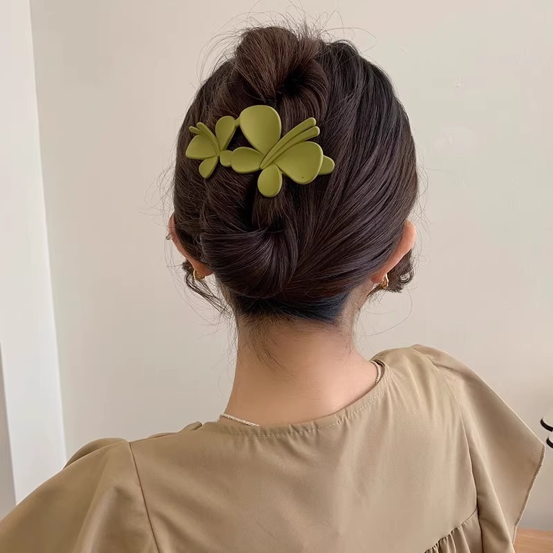 De alta calidad de mariposa horquilla hembra Cabeza trasera updo artefacto temperamento pinza de pelo marrón clip tocado