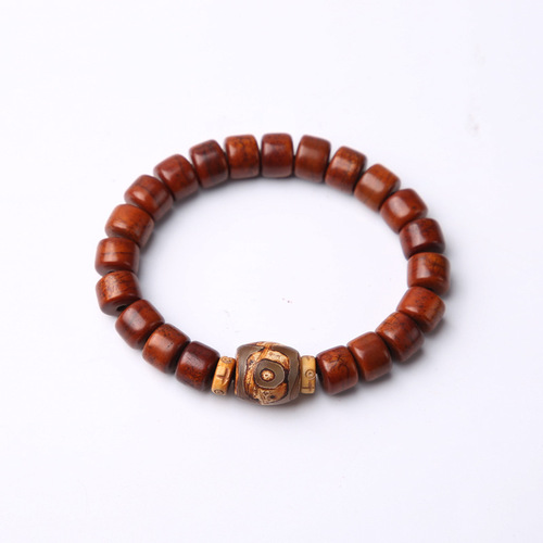 Tibetan natural cow bone bracelets wholesale old yak bone bracelets bucket beads bone Buddha beads agate scripture tiger eye stone
