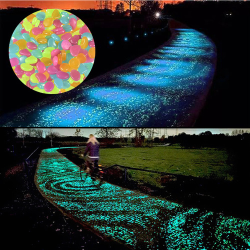 Cross-border luminescent pebble fish tank water garden landscape colorful night light stones, 100 pieces of luminous transparent pebbles