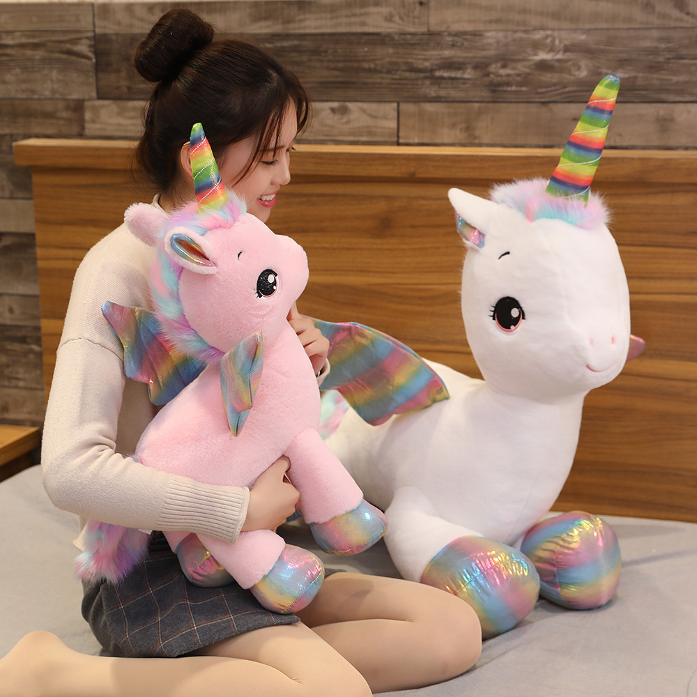 En línea de la celebridad Unicornio muñeca pony lindo juguete felpa cama almohada para dormir Muñeca regalo cumpleaños