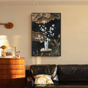 宋代美学客厅装饰画高级感禅意沙发背景墙壁画中式复古中古风挂画-阿里巴巴