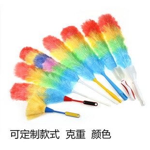 Factory Direct Supply of Colorful Ultra-Fine Plastic Feather Duster, Bendable Cleaning Brush, Household Electrostatic Dust Duster Wholesale