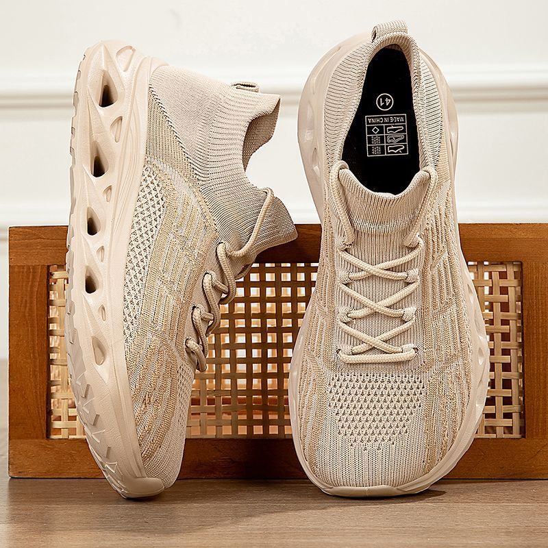 2025 Autumn New Large Size Wide Foot Soft Sole Wide Last Sock Shoes Plus Fat Plus 4 Casual Sports Walking Trendy Shoes