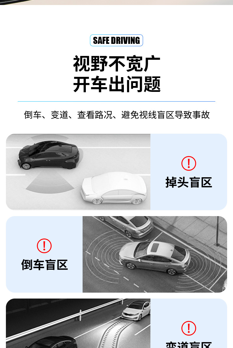 New spot car small round mirror Car Rearview Mirror auxiliary paste 360-degree wide-angle mirror cross-border new products on behalf