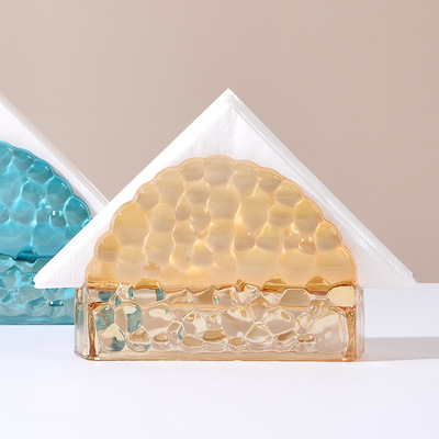 originality Retro Glass tissue Storage rack Light extravagance hotel household Café Napkin Dispensers Western Restaurant Tissue Holder