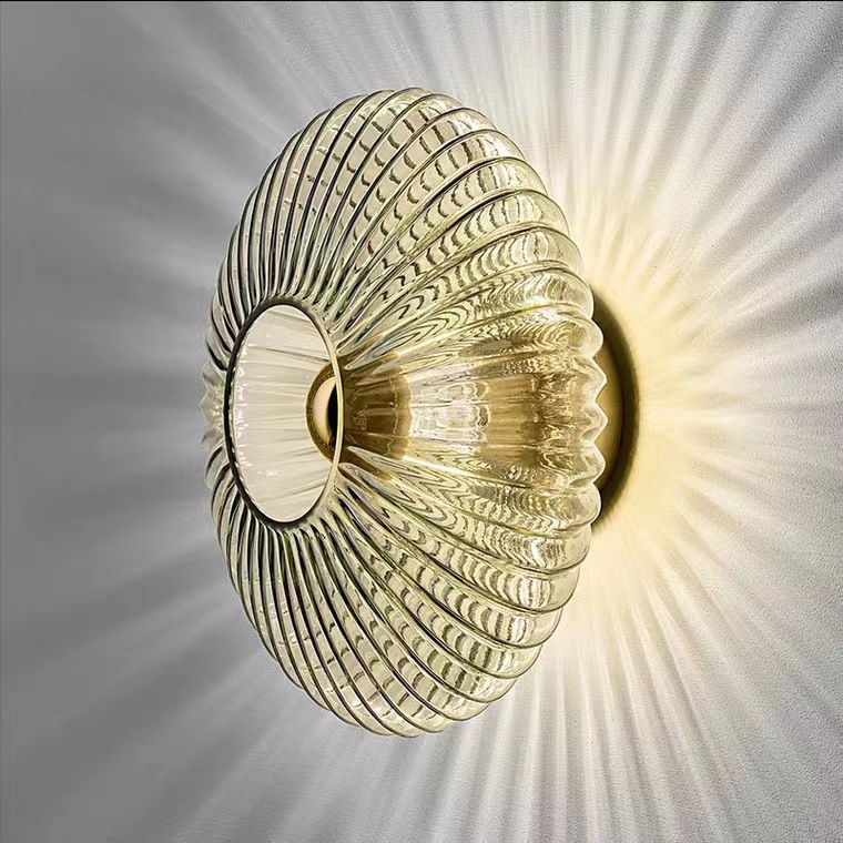 Medieval Bauhaus Glass Wall Lamp Nordic Living Room Post-Modern Minimalist Background Wall Bedroom Hotel Bedside Atmosphere Lamp