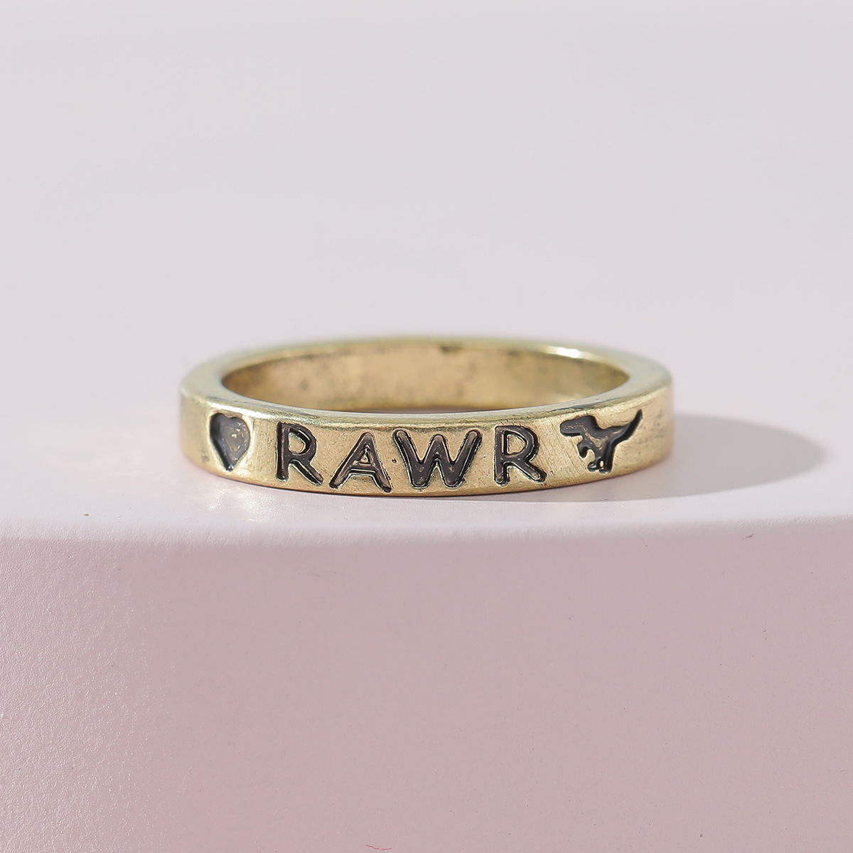 Simple Fashion Jewelry Retro Dinosaur English Letter Alloy Ring display picture 4