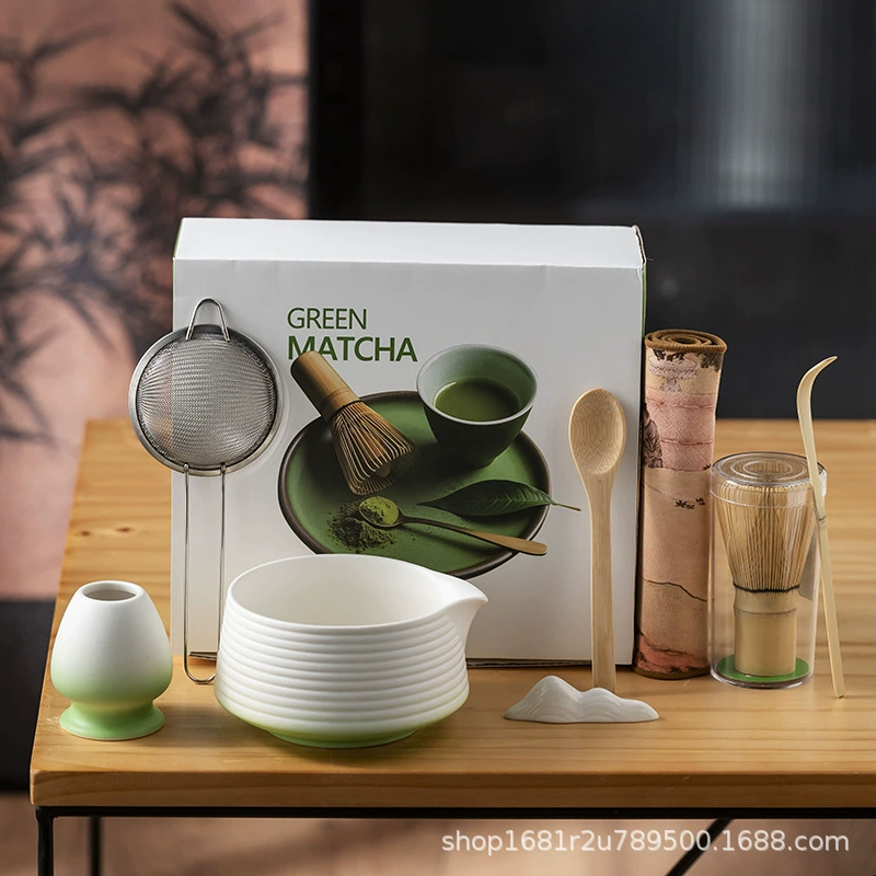 Matcha Japanese Tea Set, gradient ceramic cups 4/8-piece with gift box