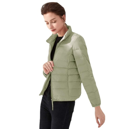Seamless Thin Down Jacket Women's Lightweight Short 2020 New Korean Style Lightweight Stand Collar Outdoor Sports Large Size Jacket