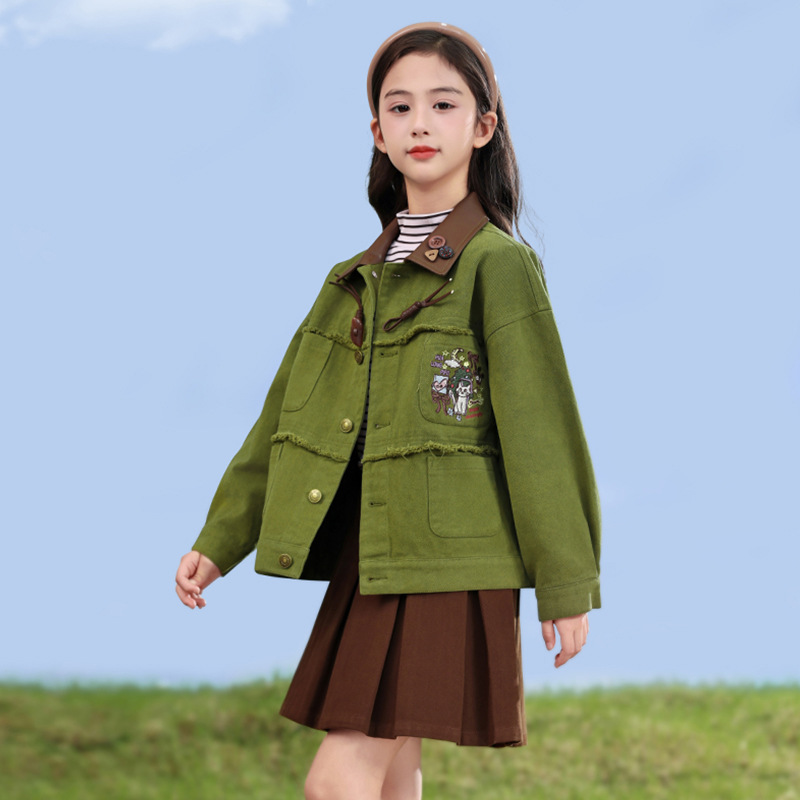 女童牛仔外套春秋装2026新款儿童牛仔服大童初中生秋装上衣亲子装