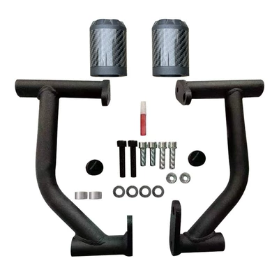 modification accessories, Motorcycle bumper - black-frosted-carbon-steel-bumper-carbon-fiber-anti-fall-head-1-pair