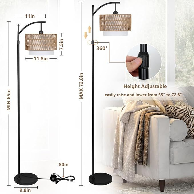 Amazon's Popular Bohemian Rattan Hand-Woven Retro American-Style 110V Round Fabric Floor Lamp for Eye Protection Amazon's Popular Bohemian Rattan Hand-Woven Retro American-Style 110V Round Fabric Floor Lamp for Eye Protection
