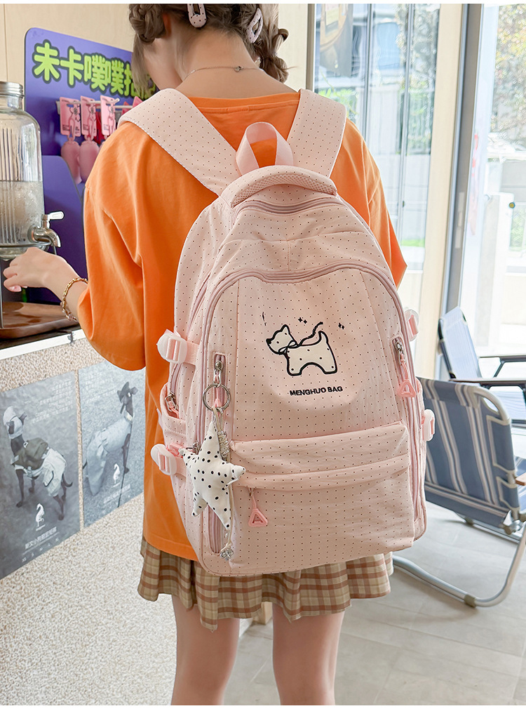 Herbst-Neukollektion Cartoon niedliche hochwertige Nylon großvolumige Rucksack für Schüler der Mittel- und Oberstufe Damen Pendler Doppelschulter-Rucksack