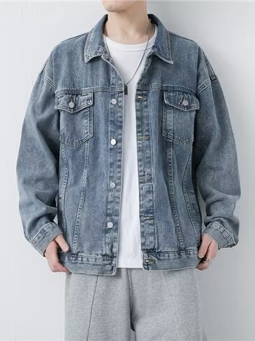 Kişi üçün cins jaket, yaxalı, payız-yaz üslubu