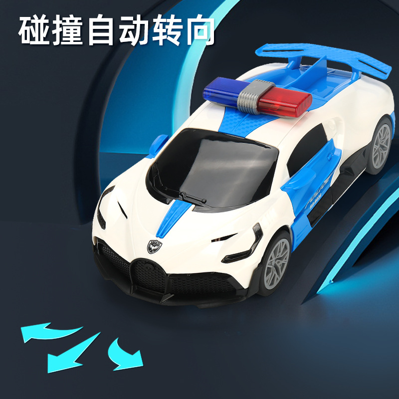 Tiktok mismo baile eléctrico puerta giratoria coche de policía colorido música luz coche deportivo carreras modelo chico