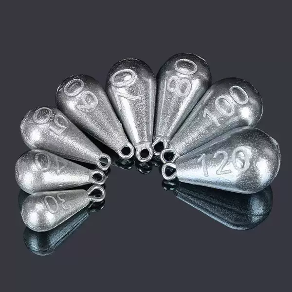 Water drop environment-friendly iron pendant with ring sea pole special iron pendant for sea fishing free shipping iron weight fishing gear small accessories