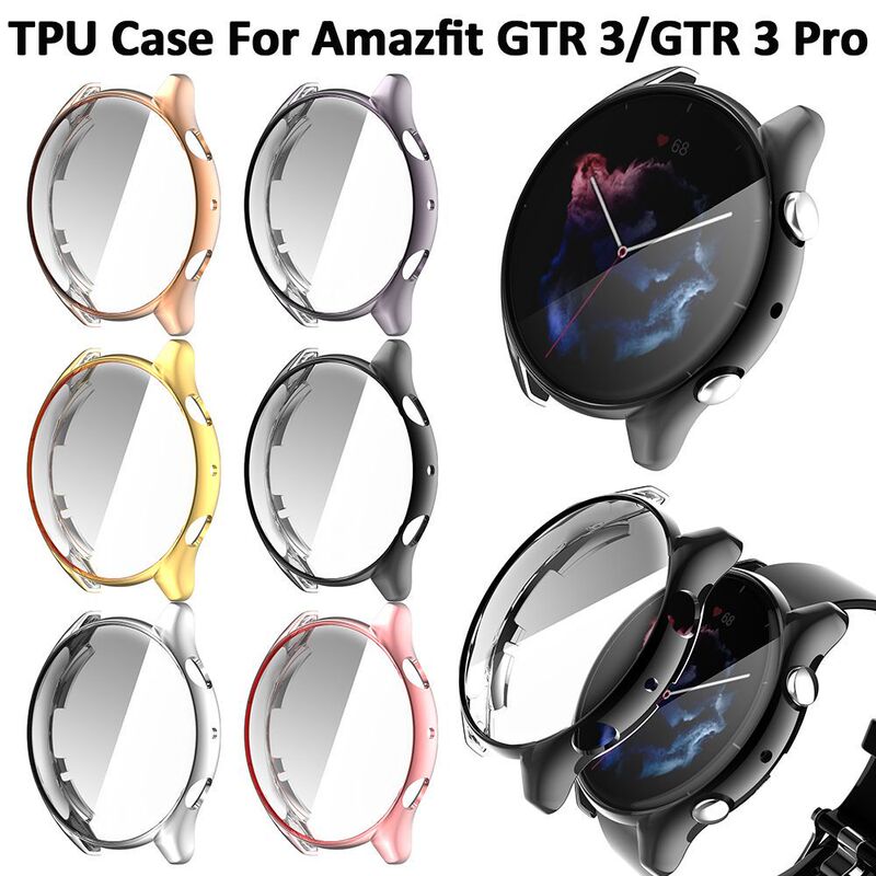 For Huami Amazfit GTR3 Watch Protective Case GTR3Pro All-inclusive TPU Electroplated Case with Touch Screen