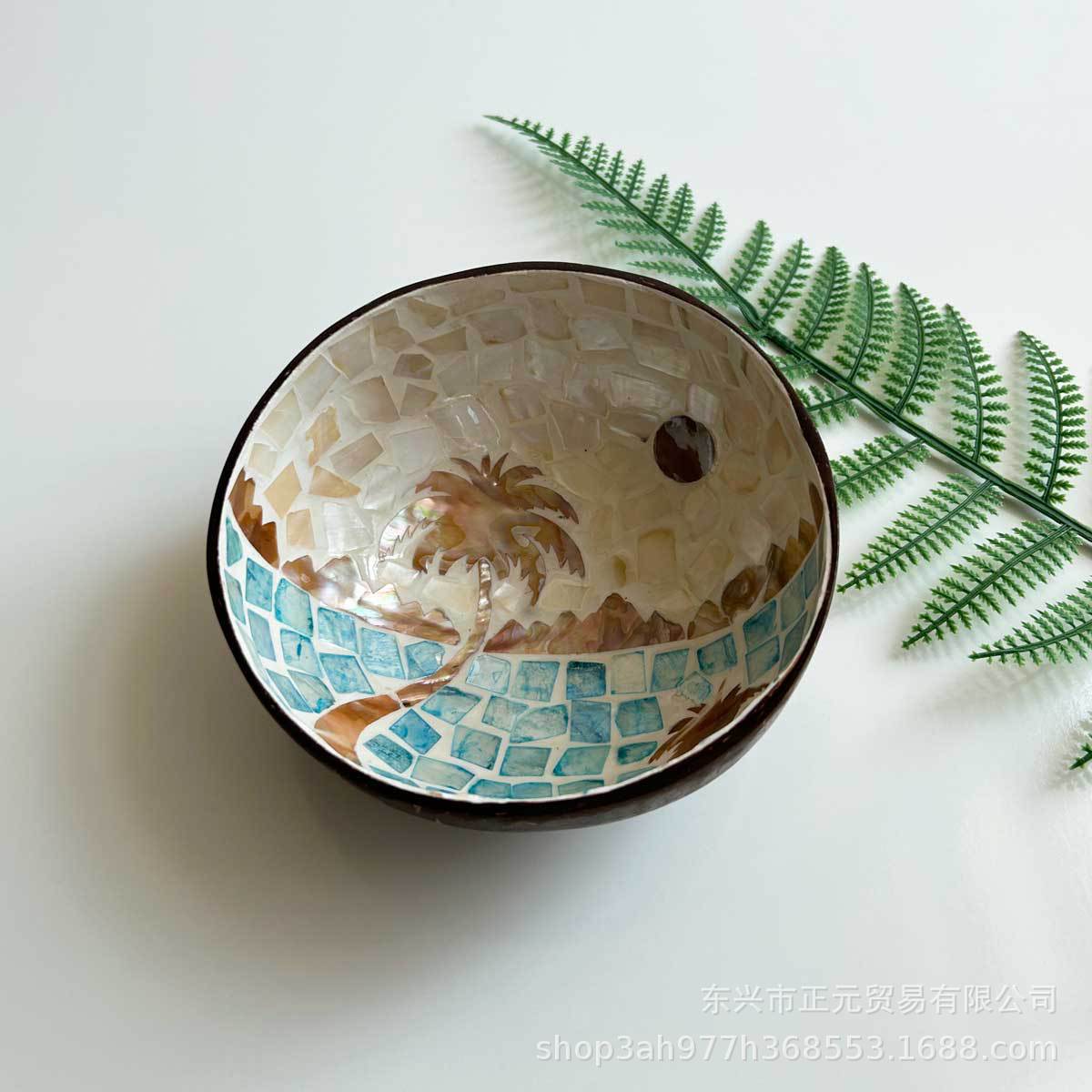 Tazón de coco, bandeja de almacenamiento de llaves de puerta de entrada, conchas de coco, tazón de cubiertos, decoración del hogar, bandeja de almacenamiento de dulces, semillas de melón