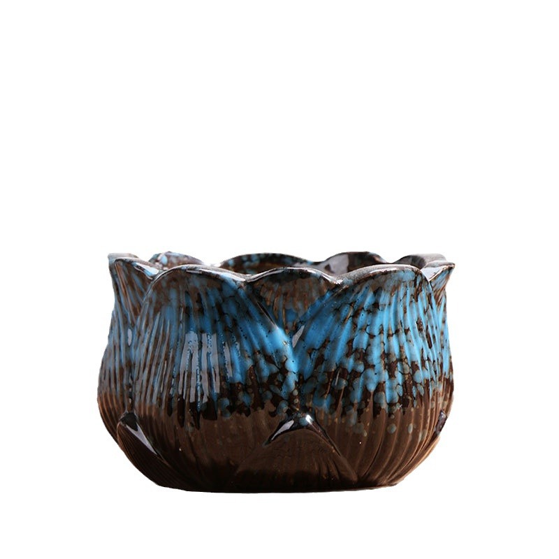 Qunseng maceta de flores de cerámica doméstica maceta de cerámica gruesa de gran calibre maceta de cerámica verde bandeja de flores al por mayor de precios especiales