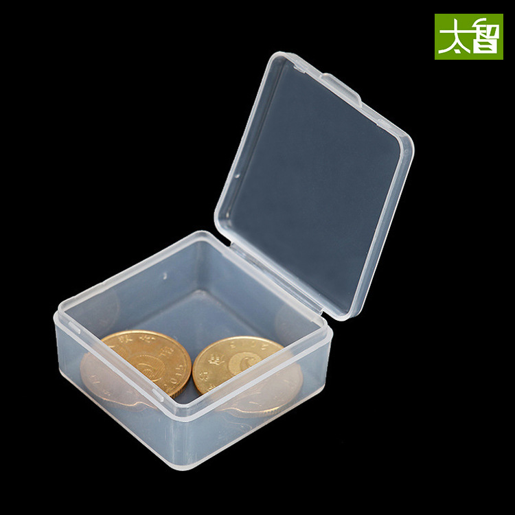 Caja cuadrada de plástico transparente caja de plástico caja de chip caja de embalaje del producto anzuelo caja pequeña caja cuadrada A38