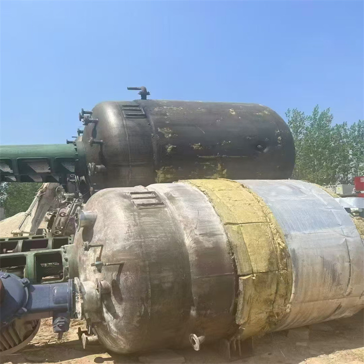 二手化工制药蒸汽外夹套内盘管不锈钢反应釜 耐腐蚀搪瓷反应釜