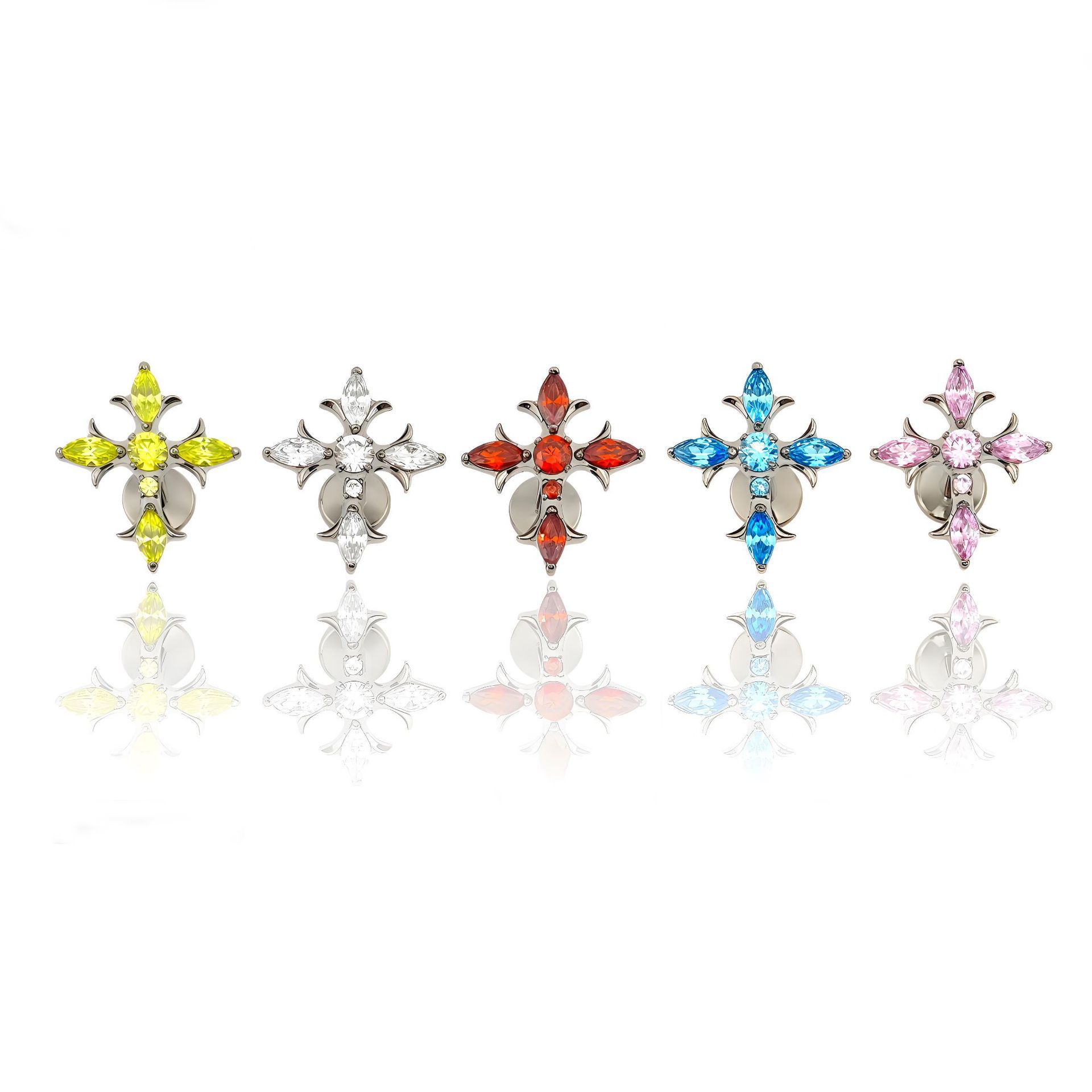 Pointed labret stud close-up product detail