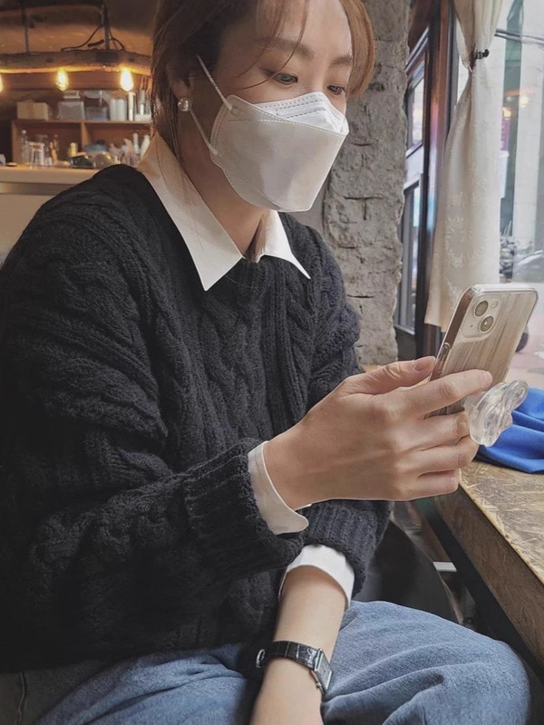 现 韩国设计师th* barnnet八奶麻花毛衣韩系女装简约高级套头针织|undefined