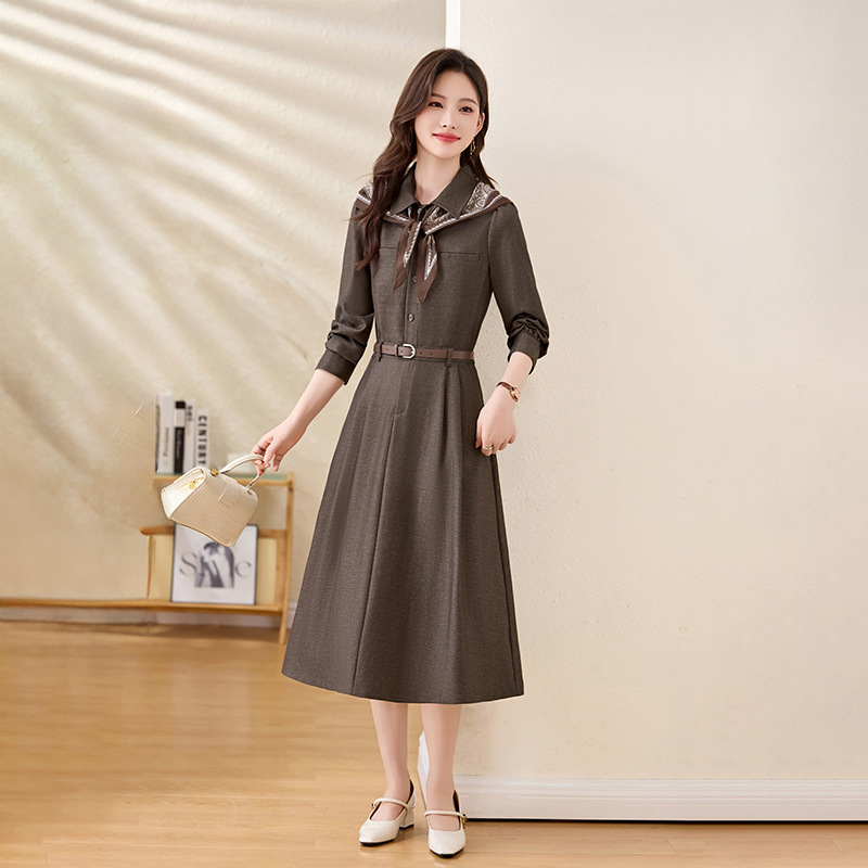 French Commuter Style Shirt Dress for Women 2025 Autumn New Slim Fit Mid-Length Long-Sleeved Dress French Commuter Style Shirt Dress for Women 2025 Autumn New Slim Fit Mid-Length Long-Sleeved Dress